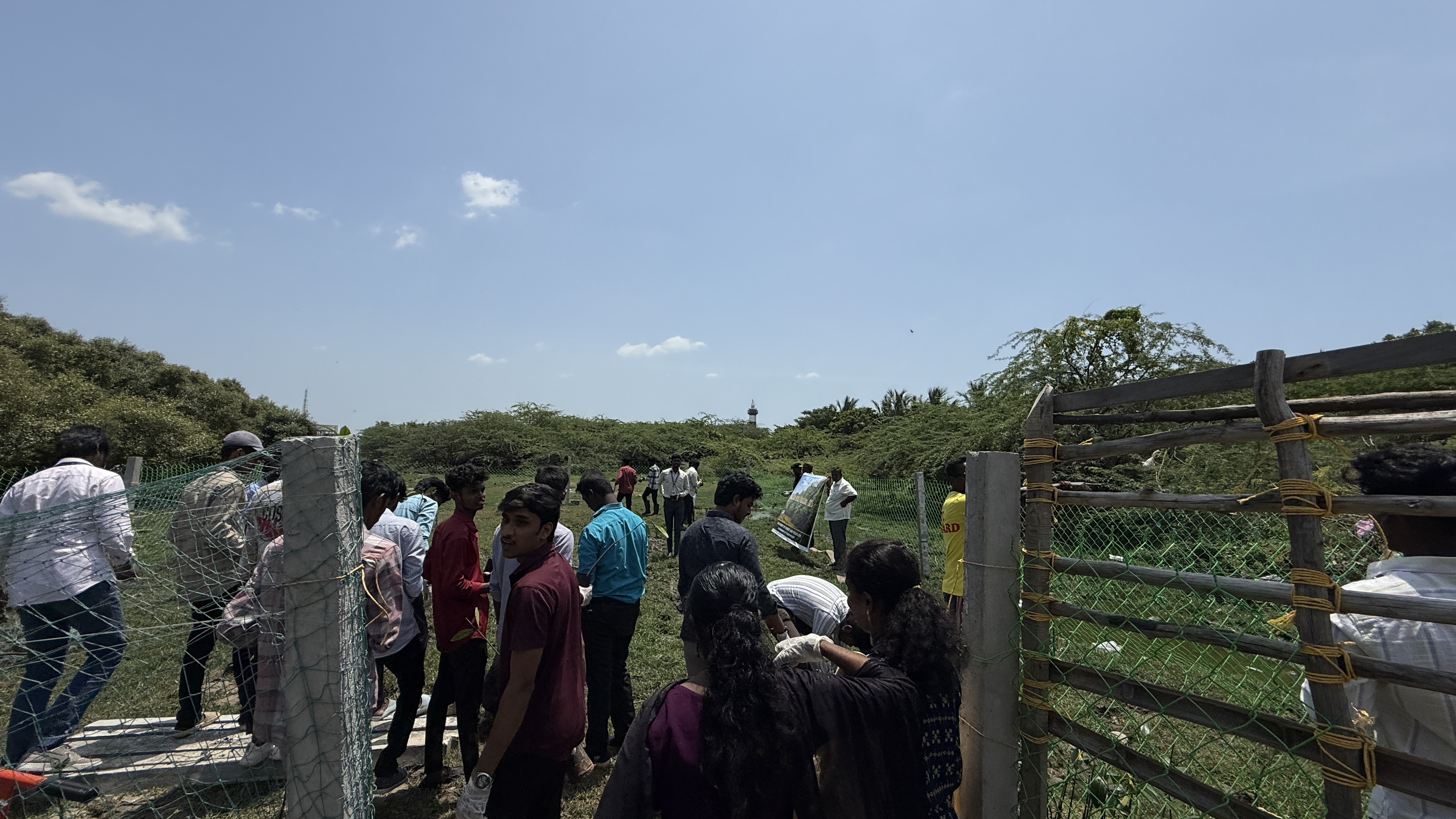 Students visiting the nature site